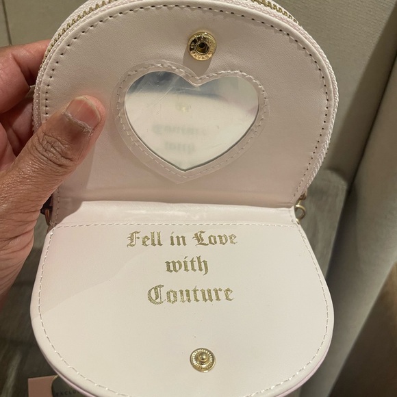 Juicy Couture Chocolate and Pink Heart Coin Pouch velvet - Picture 7 of 8